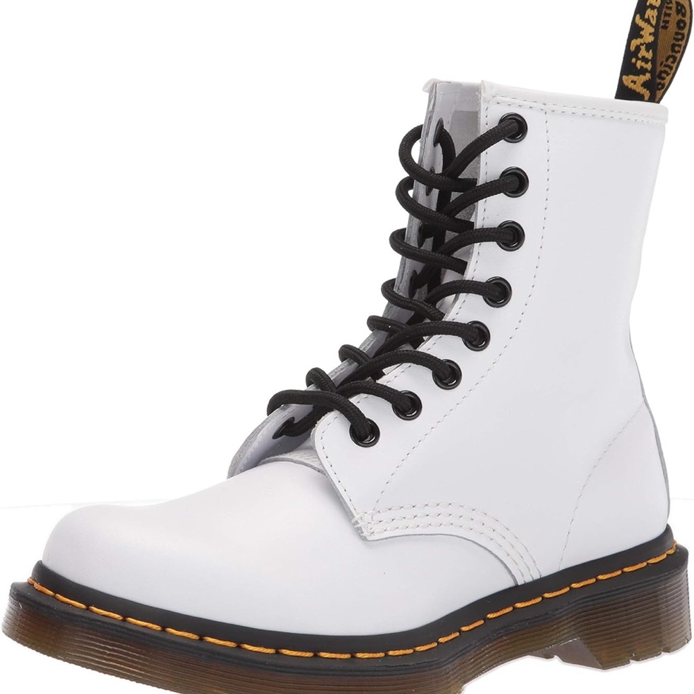 Dr. Martens White Boots with Black Laces